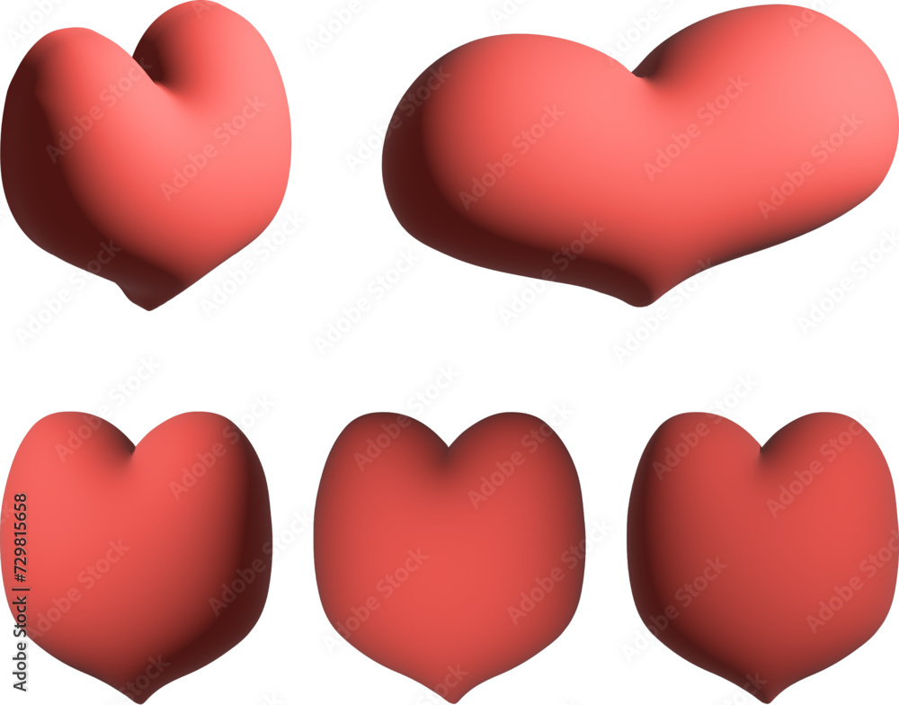 set of red heart, wide heart and narrow heart set of red heart, wide heart and narrow heart