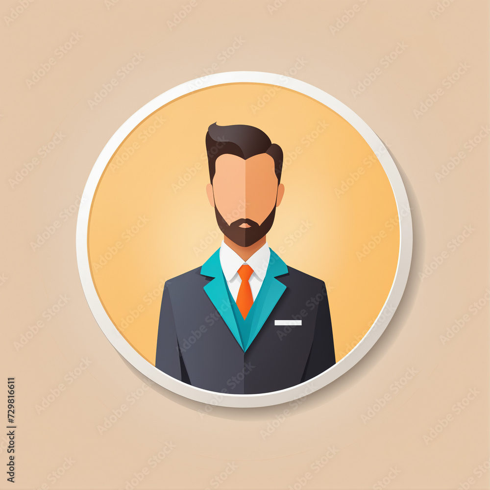 business man icon in circle illustration.generative AI