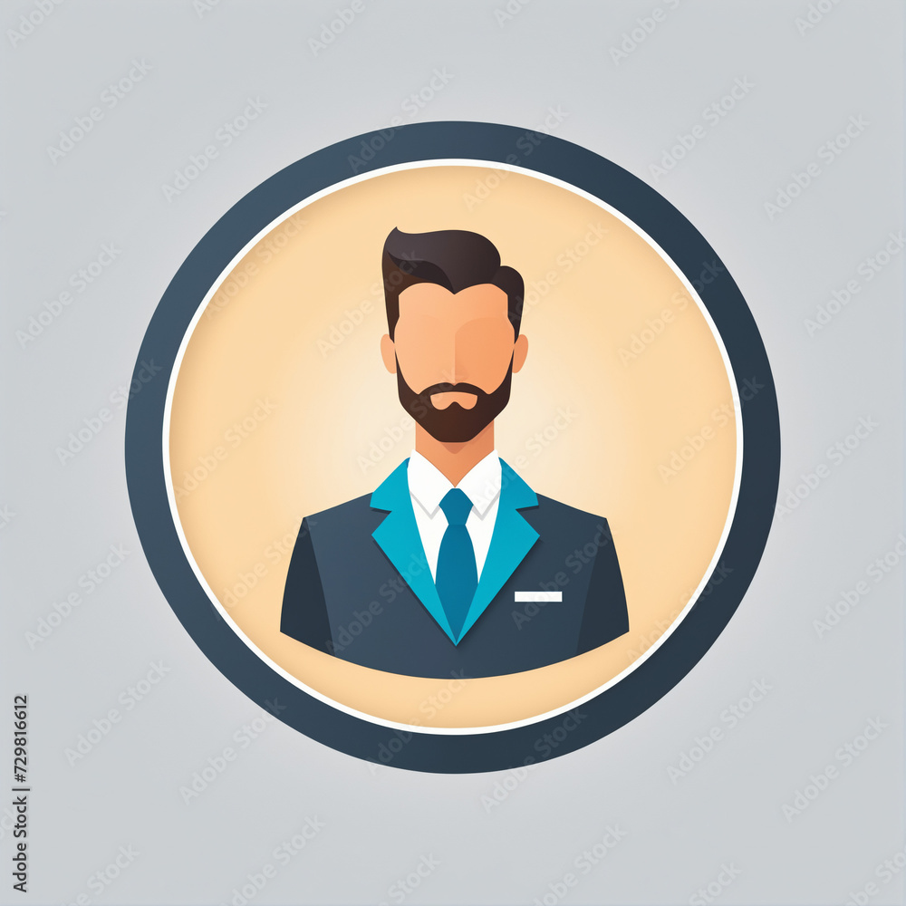 business man icon in circle illustration.generative AI