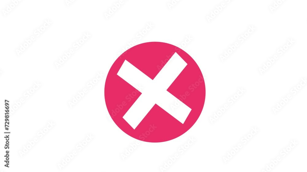 cross, rejected, wrongsign symbol icon 2d animation. 4k video with alpha channel. in transparent background. cross, rejected, wrongsign symbol icon 2d animation. 4k video with alpha channel. in transparent background.
