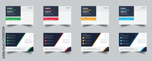 Modern Creative Corporate Post Card Template, Vector Template for Opening Invitation Editable, Professional Business Postcard Design, Event Card Design, Invitation Design, Direct Mail EDDM Template