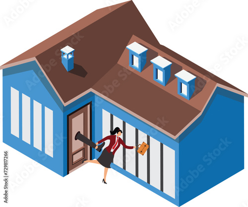 Businesswoman, Kick Away Get Out