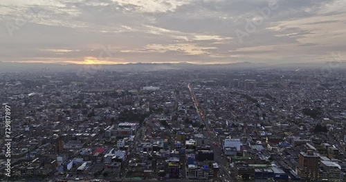 Bogota Colombia Aerial v13 drone flyover San Luis along Avenida Calle 63 towards El Campin capturing cityscape featuring arena and stadium with sunset views - Shot with Mavic 3 Cine - November 2022 photo