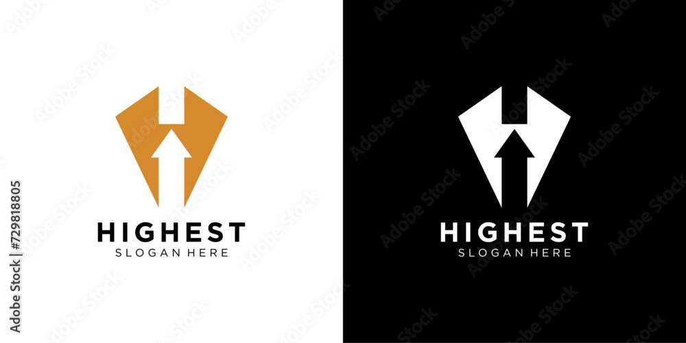 H Letter Growth Shape Logo Design Template H Letter Growth Shape Logo Design Template