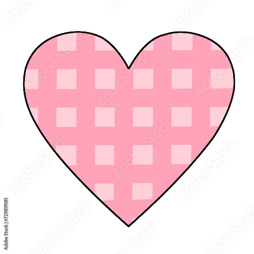 Pink check pattern in heart
