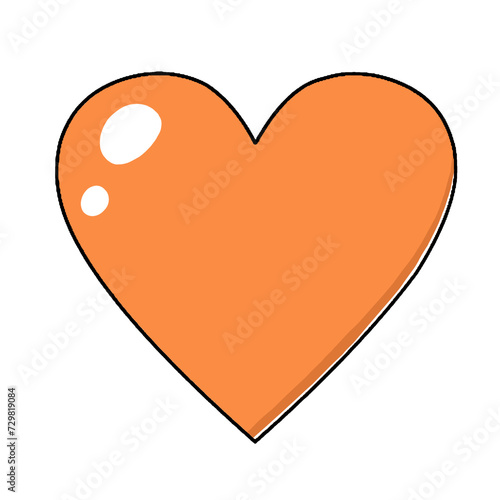 Lovely orange heart for valentine