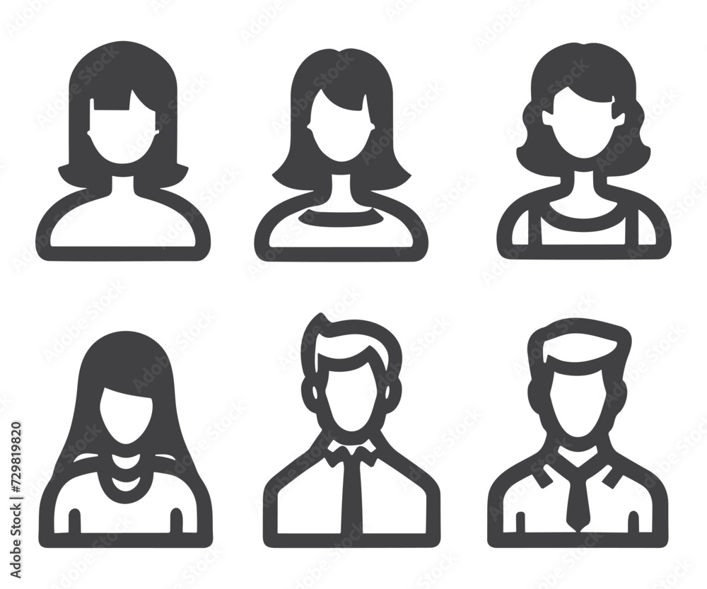 Avatars related, pixel perfect, editable stroke, up scalable square line vector icon set. Avatars related, pixel perfect, editable stroke, up scalable square line vector icon set.