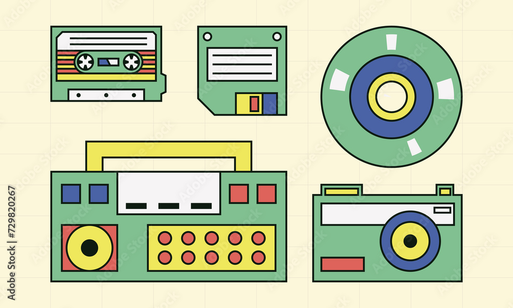 Free vector hand drawn retro computer windows element Free vector hand drawn retro computer windows element