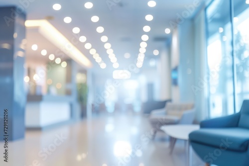 Blurred office corridor interior for background 