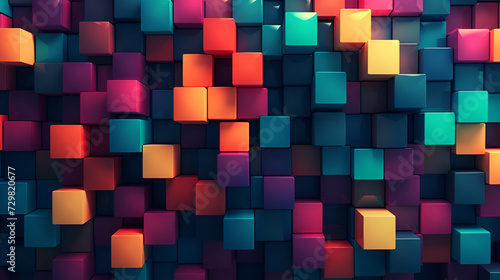 abstract background with cubes   abstract colorful background 3d image