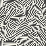 Abstract geometric pattern with concentric triangles scattered in a random pattern. Seamlessly repeating vector background for brochure covers, fabric printing. Mosaic triangular texture.