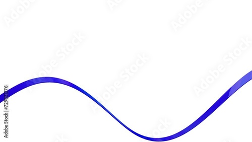 blue glossy stripe moves on a white background. animated looping background. 3D render