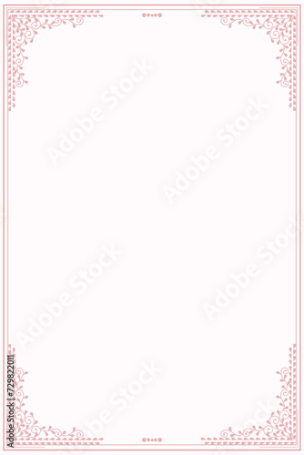 Vector - Beautiful pink border or frame on vintage style. Copy space. Can be use for card, invitation, wedding, banner.