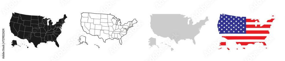 USA map set. 