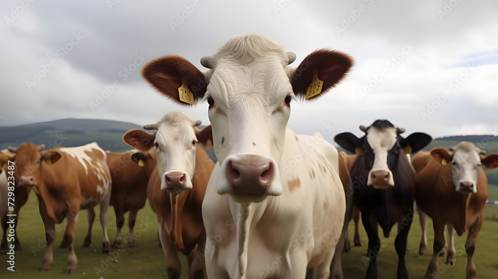 	
Closeup shot of cows