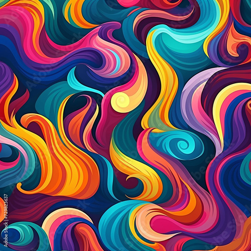 Abstract shapes modern patterns with multicolors. AI Generative