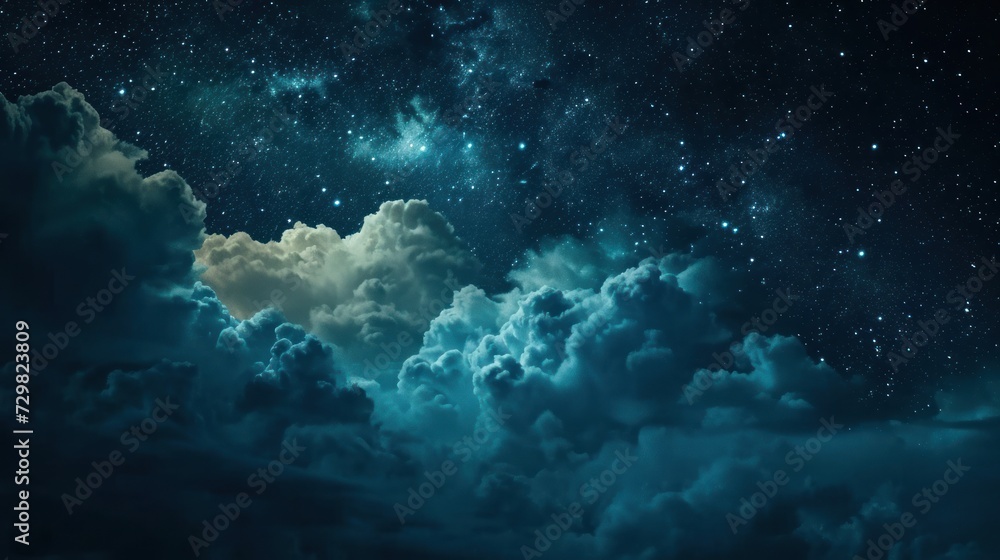  a night sky full of stars and clouds with a few clouds in the foreground and a few clouds in the foreground with a few clouds in the foreground.