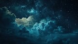  a night sky full of stars and clouds with a few clouds in the foreground and a few clouds in the foreground with a few clouds in the foreground.