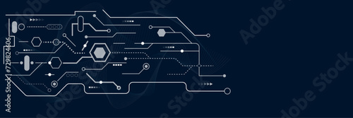 Vectors Digital technology and science background Quantum computer technologies concepts, large data processing. Futuristic blue circuit board background