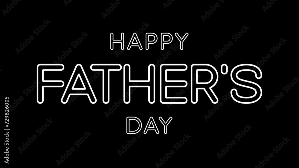 Happy Fathers Day animation with stroke text effect on black and white background. Perfect for Father's Day celebrations around the world. Happy Fathers Day animation with stroke text effect on black and white background. Perfect for Father's Day celebrations around the world.