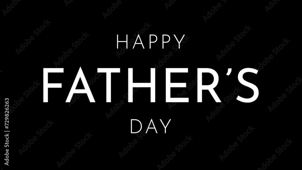 Happy Fathers Day animation with smooth blur text effect on black and white background. Perfect for Father's Day celebrations around the world. Happy Fathers Day animation with smooth blur text effect on black and white background. Perfect for Father's Day celebrations around the world.