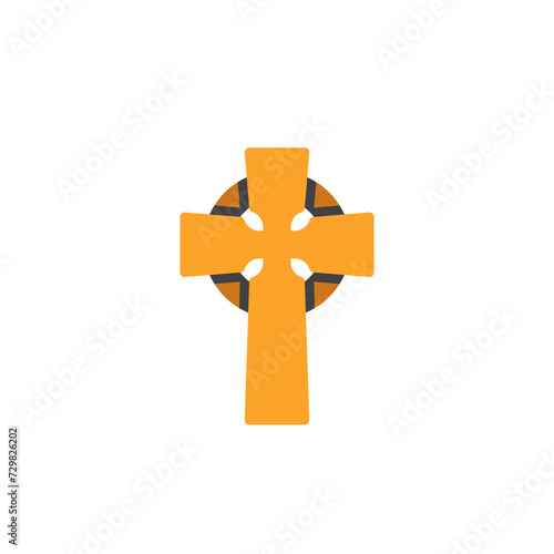 Irish religious cross flat icon