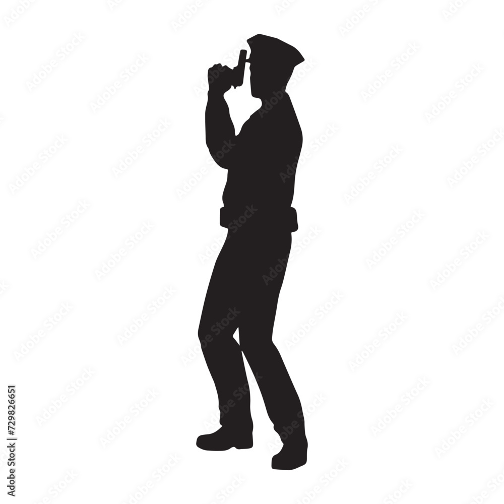 police silhouette vector isolated black on white background police silhouette vector isolated black on white background