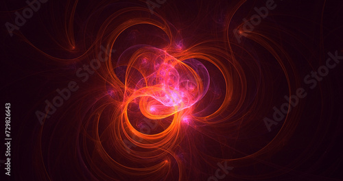 3D manual rendering abstract multicolor supernova fractal light background 