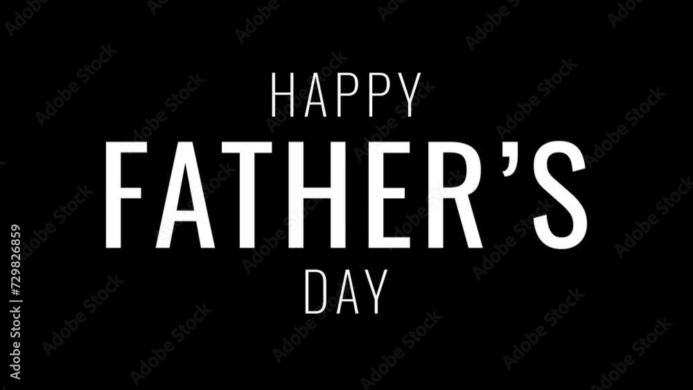 Happy Fathers Day animation with reveal blur text effect on black and white background. Perfect for Father's Day celebrations around the world. Happy Fathers Day animation with reveal blur text effect on black and white background. Perfect for Father's Day celebrations around the world.