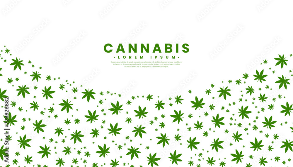 Green cannabis leaf pattern, curved style, on white background. Marijuana wallpaper. Medical herbal concept. Green cannabis leaf pattern, curved style, on white background. Marijuana wallpaper. Medical herbal concept.