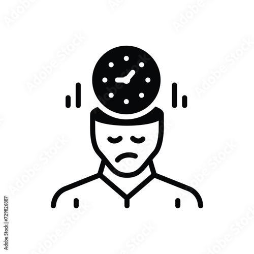 Black solid icon for patience
