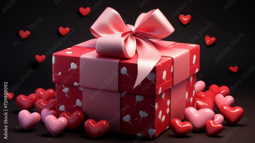 Valentine Gift Box In Heart Wrapper.