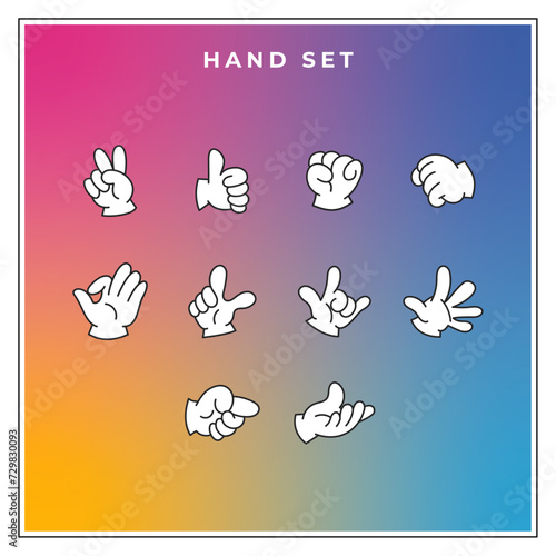 Hand Set Vector Set