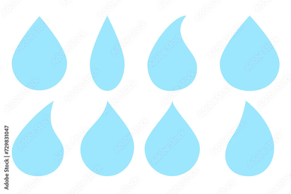 Drop icon set. Falling drop flat icon illustration. Ecology, hydration, nature stock vector illustration isolated on a white background. Drop icon set. Falling drop flat icon illustration. Ecology, hydration, nature stock vector illustration isolated on a white background.