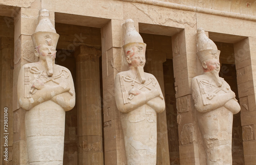 Main statues at the Temple of Hatshepsut. Egypt