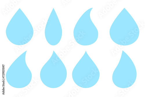 Drop icon set. Falling drop flat icon illustration. Ecology, hydration, nature stock vector illustration isolated on a white background.