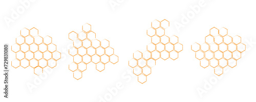 Propolis honeycomb sketch set. Hand drawn honey comb. Image bee wax. Bee honey and propolis doodle vector.