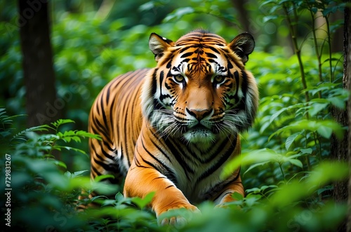 tiger in the jungle. Generated Ai.