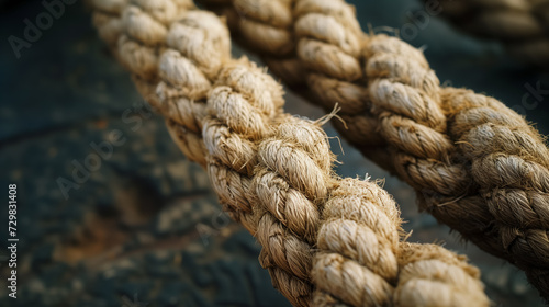 Textured rope twisted in detailed close-up.