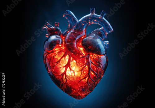 Illuminated Digital Render of Human Heart Anatomy © Polypicsell