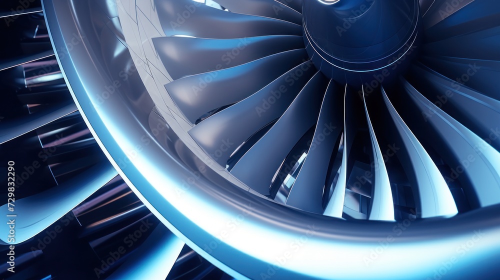 Front View of Airplane Jet Engine Turbine Stock Illustration | Adobe Stock