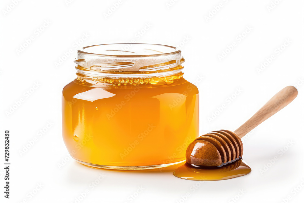 fresh honey on isolated on white background fresh honey on isolated on white background