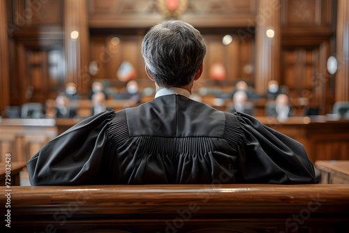 Lawyer in Robes Observing Court Proceedings