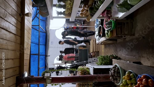 Vertical - Behind The Scenes Of Commercial Video Shoot In The Market In Kenya. photo