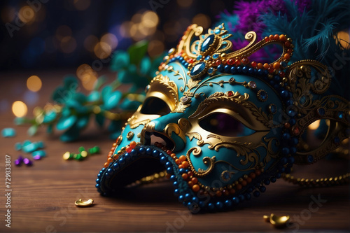 venetian mask on bokeh background Venice carnival festival © Dwi