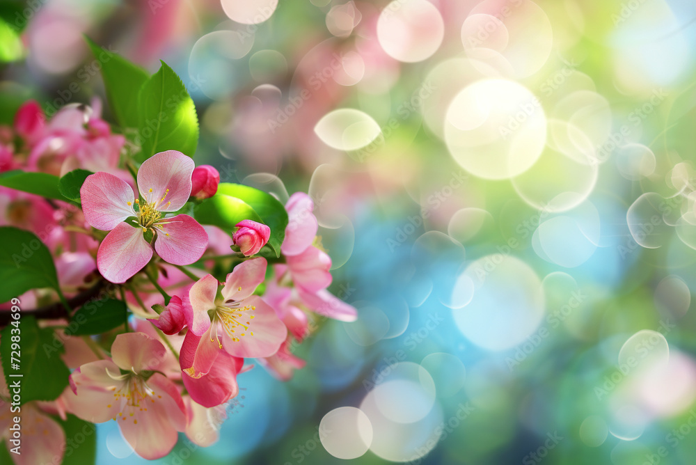 Beautiful spring flowers blurred background with bokeh effect. Beautiful spring flowers blurred background with bokeh effect.