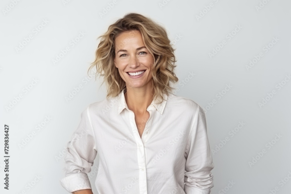 Portrait of a smiling businesswoman standing with hands on hip. Portrait of a smiling businesswoman standing with hands on hip.