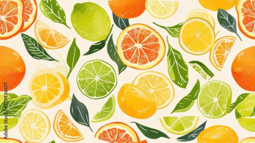 a bunch of oranges, lemons, and limes with leaves on a white background with green leaves and oranges on the sides of the oranges. a bunch of oranges, lemons, and limes with leaves on a white background with green leaves and oranges on the sides of the oranges.