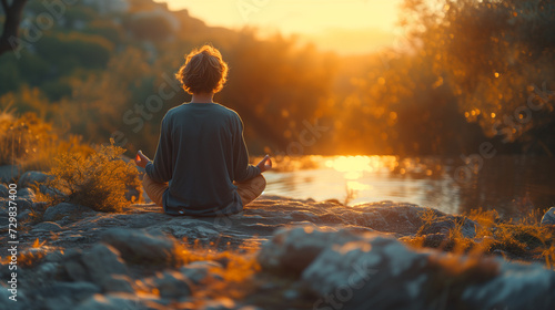 Sunrise Serenity: Meditative Moment Welcomes New Day's Light