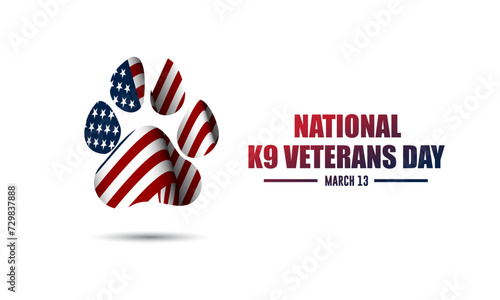 National K9 Veterans Day Background Vector Illustration